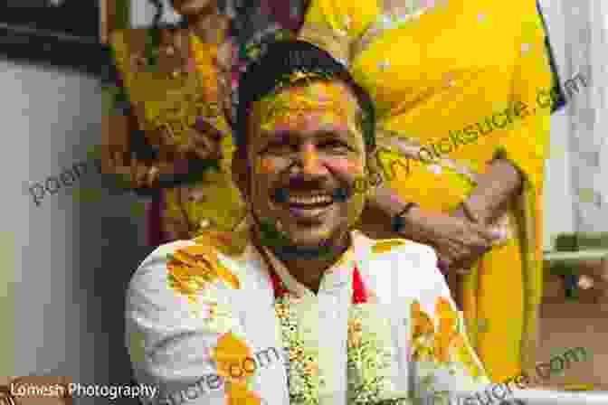 Bride And Groom Being Adorned With Turmeric Paste My Sister S Big Fat Indian Wedding