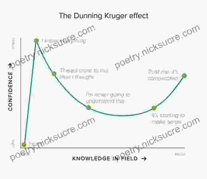 Image Illustrating The Dunning Kruger Effect, Where Individuals With Low Competence (represented By The Blue Line) Perceive Their Competence As Being Much Higher (represented By The Red Line). The Optimism Bias: A Tour Of The Irrationally Positive Brain